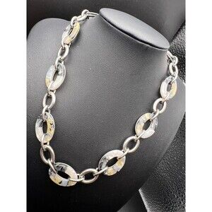 Ann Taylor Grey Tortoise Link Necklace